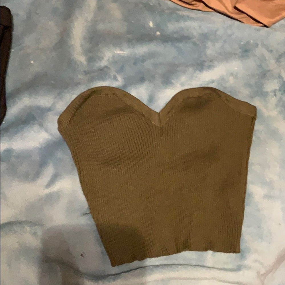 Olive green tube top